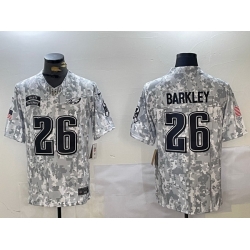 Men Philadelphia Eagles 26 Saquon Barkley 2024 F U S E Arctic Camo Salute To Service Limited Stitched Football Jersey