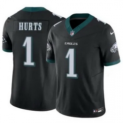 Men Philadelphia Eagles Jalen Hurts 1 Black F U S E Stitched NFL Jersey