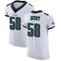 Men Philadelphia Eagles Nike Jalyx Hunt #58 White Stitched NFL Jersey