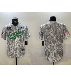 Men Philadelphia Eagles big logo 2024 F U S E Arctic Camo Salute To Service Limited Stitched Jersey 15