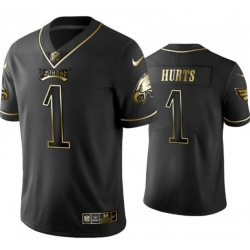 Men's Eagles #1 Jalen Hurts Black Gold Vapor Untouchable Limited Stitched NFL Jersey