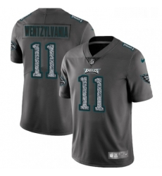 Mens Nike Philadelphia Eagles 11 Carson Wentz Gray Static Wentzylvania Vapor Untouchable Limited NFL Jersey