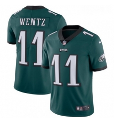 Mens Nike Philadelphia Eagles 11 Carson Wentz Midnight Green Team Color Vapor Untouchable Limited Player NFL Jersey