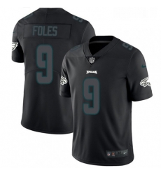 Mens Nike Philadelphia Eagles 9 Nick Foles Limited Black Rush Impact NFL Jersey