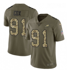 Mens Nike Philadelphia Eagles 91 Fletcher Cox Limited OliveCamo 2017 Salute to Service NFL Jersey