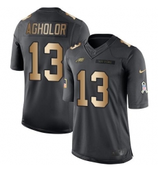 Nike Eagles #13 Nelson Agholor Black Men's Stitched NFL Limited Gold Salute To Service Jersey