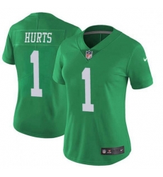 Women Nike Jalen Hurts Philadelphia Eagles Limited Green Vapor Untouchable NFL Jersey