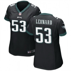 Women Philadelphia Eagles 53 Shaquille Leonard Black Stitched Football Jersey 