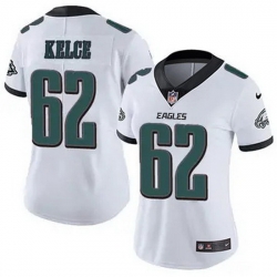 Women Philadelphia Eagles Jason Kelce #62 White F U S E Stitched NFL Jersey