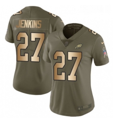 Womens Nike Philadelphia Eagles 27 Malcolm Jenkins Limited OliveGold 2017 Salute to Service NFL Jersey