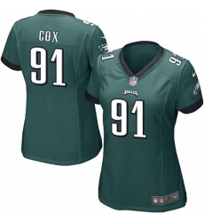 Womens Nike Philadelphia Eagles 91 Fletcher Cox Game Midnight Green Team Color NFL Jersey