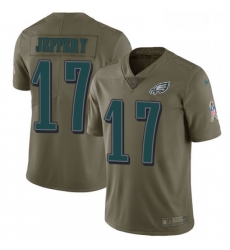 Youth Nike Philadelphia Eagles 17 Alshon Jeffery Limited Olive 2017 Salute to Service NFL Jersey