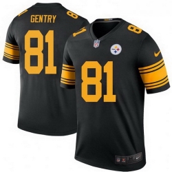 Men Nike 81 Zach Gentry Pittsburgh Steelers Legend Black Color Rush Jersey Men Nike 81 Zach Gentry Pittsburgh Steelers Legend Black Color Rush Jersey