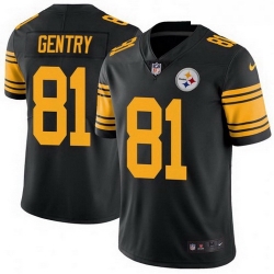 Men Nike 81 Zach Gentry Pittsburgh Steelers Limited Black Color Rush Jersey Men Nike 81 Zach Gentry Pittsburgh Steelers Limited Black Color Rush Jersey