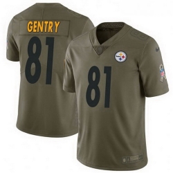 Men Nike 81 Zach Gentry Pittsburgh Steelers Limited Green 2017 Salute to Service Jersey Men Nike 81 Zach Gentry Pittsburgh Steelers Limited Green 2017 Salute to Service Jersey