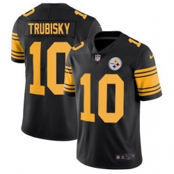 Men Pittsburgh Steelers 10 Mitchell Trubisky Black Color Rush Limited Stitched jersey Men Pittsburgh Steelers 10 Mitchell Trubisky Black Color Rush Limited Stitched jersey