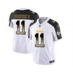 Men Pittsburgh Steelers 11 Allen Robinson II White Black 2023 F U S E  Smoke Vapor Untouchable Limited Stitched Jersey Men Pittsburgh Steelers 11 Allen Robinson II White Black 2023 F U S E  Smoke Vapor Untouchable Limited Stitched Jersey