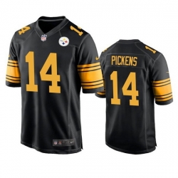 Men Pittsburgh Steelers 14 George Pickens Black Color Rush Stitched Jersey Men Pittsburgh Steelers 14 George Pickens Black Color Rush Stitched Jersey