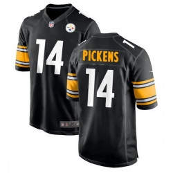 Men Pittsburgh Steelers 14 George Pickens Black Stitched Jerse Men Pittsburgh Steelers 14 George Pickens Black Stitched Jerse