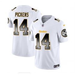 Men Pittsburgh Steelers 14 George Pickens White 2023 F U S E  Smoke Vapor Untouchable Limited Stitched Jersey Men Pittsburgh Steelers 14 George Pickens White 2023 F U S E  Smoke Vapor Untouchable Limited Stitched Jersey