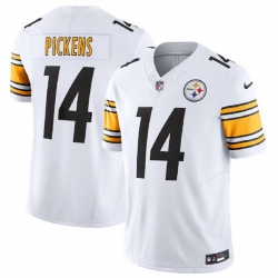 Men Pittsburgh Steelers 14 George Pickens White 2023 F U S E  Vapor Untouchable Limited Stitched Jersey Men Pittsburgh Steelers 14 George Pickens White 2023 F U S E  Vapor Untouchable Limited Stitched Jersey