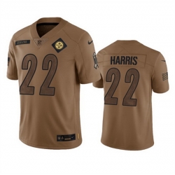 Men Pittsburgh Steelers 22 Najee Harris 2023 Brown Salute To Service Limited Jersey