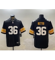 Men Pittsburgh Steelers 36 Jerome Bettis Black Vapor Untouchable Stitched Football Jersey