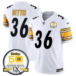 Men Pittsburgh Steelers 36 Jerome Bettis White 2024 F U S E 50th Anniversary Of Super Bowl IX Alternate Vapor Untouchable Limited Stitched Jersey