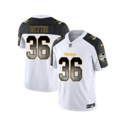 Men Pittsburgh Steelers 36 Jerome Bettis White Black 2023 F U S E  Smoke Vapor Untouchable Limited Stitched Jersey Men Pittsburgh Steelers 36 Jerome Bettis White Black 2023 F U S E  Smoke Vapor Untouchable Limited Stitched Jersey