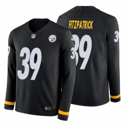 Men Pittsburgh Steelers 39 Chris Boswell Black Therma Long Sleeve Jersey Men Pittsburgh Steelers 39 Chris Boswell Black Therma Long Sleeve Jersey