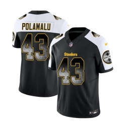 Men Pittsburgh Steelers 43 Troy Polamalu Black White 2023 F U S E  Smoke Vapor Untouchable Limited Stitched Jersey Men Pittsburgh Steelers 43 Troy Polamalu Black White 2023 F U S E  Smoke Vapor Untouchable Limited Stitched Jersey