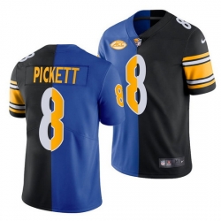 Men Pittsburgh Steelers 8 Kenny Pickett Royal Black Split Limited Stitched Jerse Men Pittsburgh Steelers 8 Kenny Pickett Royal Black Split Limited Stitched Jerse