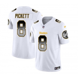 Men Pittsburgh Steelers 8 Kenny Pickett White 2023 F U S E  Smoke Vapor Untouchable Limited Stitched Jersey Men Pittsburgh Steelers 8 Kenny Pickett White 2023 F U S E  Smoke Vapor Untouchable Limited Stitched Jersey