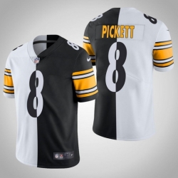 Men Pittsburgh Steelers 8 Kenny Pickett White Black Split Limited Stitched Jersey Men Pittsburgh Steelers 8 Kenny Pickett White Black Split Limited Stitched Jersey
