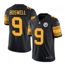 Men Pittsburgh Steelers 9 Chris Boswell Black Vapor Color Rush Stitched Jersey Men Pittsburgh Steelers 9 Chris Boswell Black Vapor Color Rush Stitched Jersey