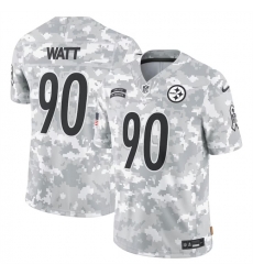 Men Pittsburgh Steelers 90 T  J  Watt 2024 Arctic Camo Salute To Service Limited Stitched Football Jersey