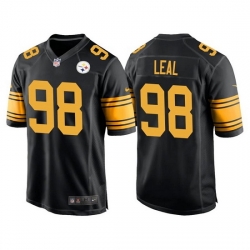 Men Pittsburgh Steelers 98 DeMarvin Leal Black Color Rush Stitched Jersey Men Pittsburgh Steelers 98 DeMarvin Leal Black Color Rush Stitched Jersey