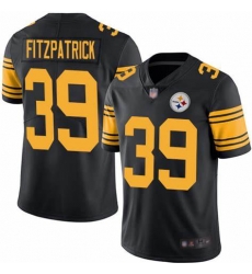 Men Steelers #39 Minkah Fitzpatrick Black Stitched Football Limited Rush Jersey