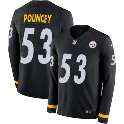 Men Steelers #53 Maurkice Pouncey Black Team Color Men Stitched NFL Limited Therma Long Sleeve Jersey Men Steelers #53 Maurkice Pouncey Black Team Color Men Stitched NFL Limited Therma Long Sleeve Jersey