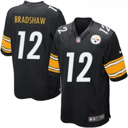 Mens Nike Pittsburgh Steelers 12 Terry Bradshaw Game Black Team Color NFL Jersey Mens Nike Pittsburgh Steelers 12 Terry Bradshaw Game Black Team Color NFL Jersey