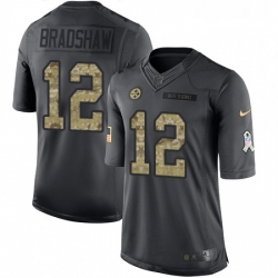 Mens Nike Pittsburgh Steelers 12 Terry Bradshaw Limited Black 2016 Salute to Service NFL Jersey Mens Nike Pittsburgh Steelers 12 Terry Bradshaw Limited Black 2016 Salute to Service NFL Jersey