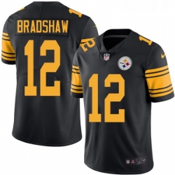 Mens Nike Pittsburgh Steelers 12 Terry Bradshaw Limited Black Rush Vapor Untouchable NFL Jersey Mens Nike Pittsburgh Steelers 12 Terry Bradshaw Limited Black Rush Vapor Untouchable NFL Jersey