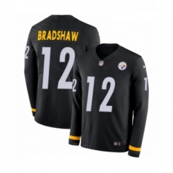Mens Nike Pittsburgh Steelers 12 Terry Bradshaw Limited Black Therma Long Sleeve NFL Jersey Mens Nike Pittsburgh Steelers 12 Terry Bradshaw Limited Black Therma Long Sleeve NFL Jersey