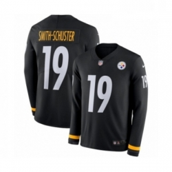 Mens Nike Pittsburgh Steelers 19 JuJu Smith Schuster Limited Black Therma Long Sleeve NFL Jersey Mens Nike Pittsburgh Steelers 19 JuJu Smith Schuster Limited Black Therma Long Sleeve NFL Jersey