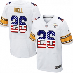 Mens Nike Pittsburgh Steelers 26 LeVeon Bell Elite White Road USA Flag Fashion NFL Jersey Mens Nike Pittsburgh Steelers 26 LeVeon Bell Elite White Road USA Flag Fashion NFL Jersey