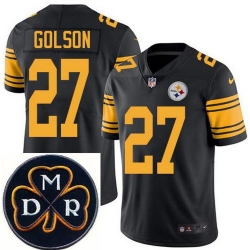 Men's Nike Pittsburgh Steelers #27 Senquez Golson Elite Black Rush NFL MDR Dan Rooney Patch Jersey Men's Nike Pittsburgh Steelers #27 Senquez Golson Elite Black Rush NFL MDR Dan Rooney Patch Jersey