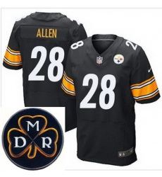 Men's Nike Pittsburgh Steelers #28 Cortez Allen Black Team Color Stitched NFL Elite MDR Dan Rooney Patch Jersey