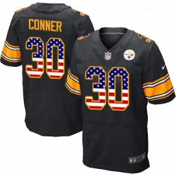 Mens Nike Pittsburgh Steelers 30 James Conner Elite Black Home USA Flag Fashion NFL Jersey Mens Nike Pittsburgh Steelers 30 James Conner Elite Black Home USA Flag Fashion NFL Jersey