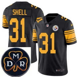Men's Nike Pittsburgh Steelers #31 Donnie Shell Elite Black Rush NFL MDR Dan Rooney Patch Jersey Men's Nike Pittsburgh Steelers #31 Donnie Shell Elite Black Rush NFL MDR Dan Rooney Patch Jersey