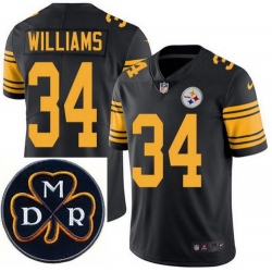 Men's Nike Pittsburgh Steelers #34 DeAngelo Williams Elite Black Rush NFL MDR Dan Rooney Patch Jersey Men's Nike Pittsburgh Steelers #34 DeAngelo Williams Elite Black Rush NFL MDR Dan Rooney Patch Jersey